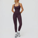 Cross-Back Open-Back Active Jumpsuit