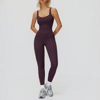 Cross-Back Open-Back Active Jumpsuit