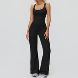 Cross-Back Open-Back Flare Jumpsuit