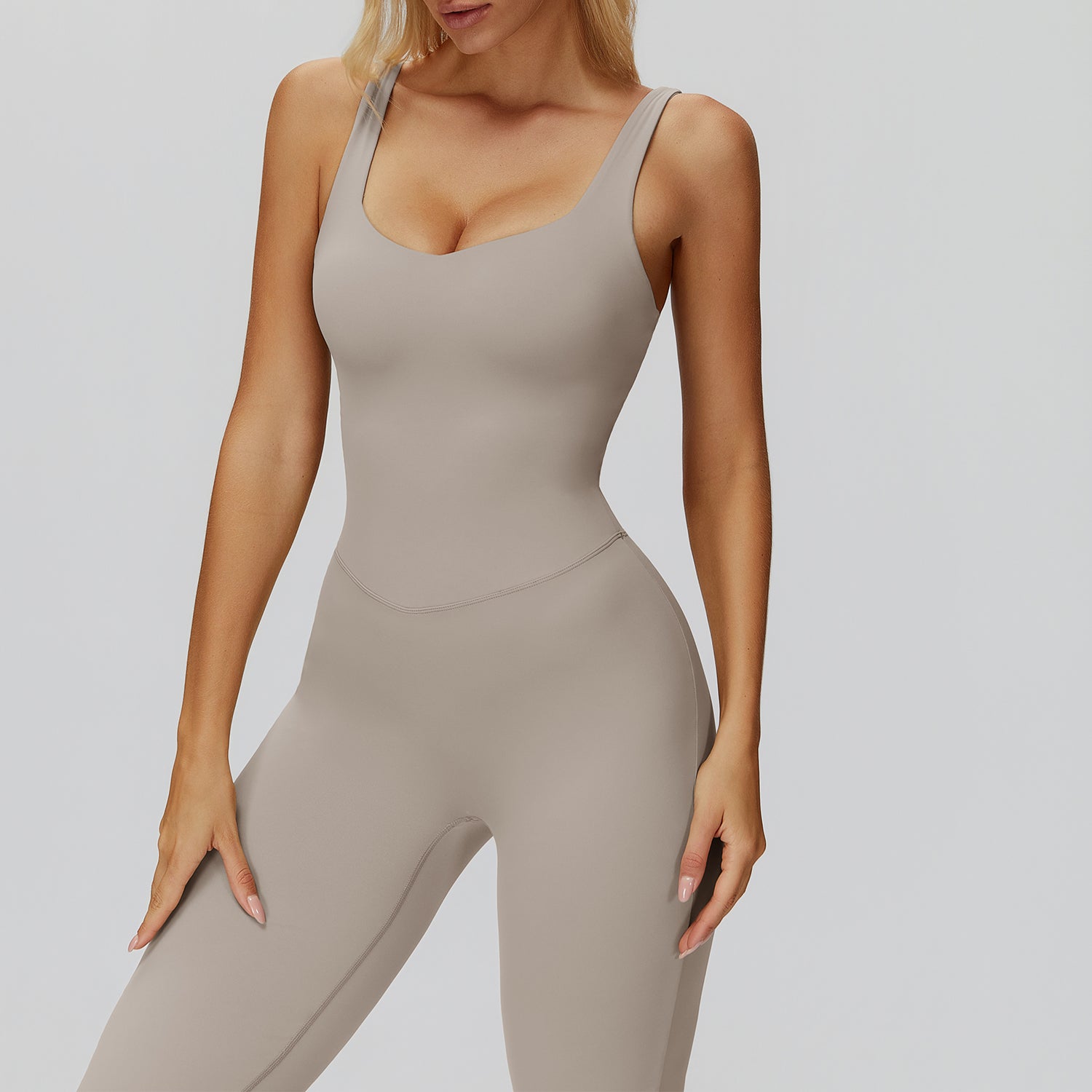 Cross-Back Open-Back Flare Jumpsuit