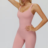 Cross-Back Open-Back Flare Jumpsuit