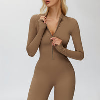 Fleece-Lined Zip-Up Flare Jumpsuit