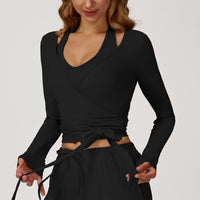 Long-Sleeve Wrap Top