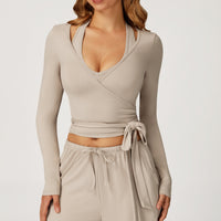 Long-Sleeve Wrap Top