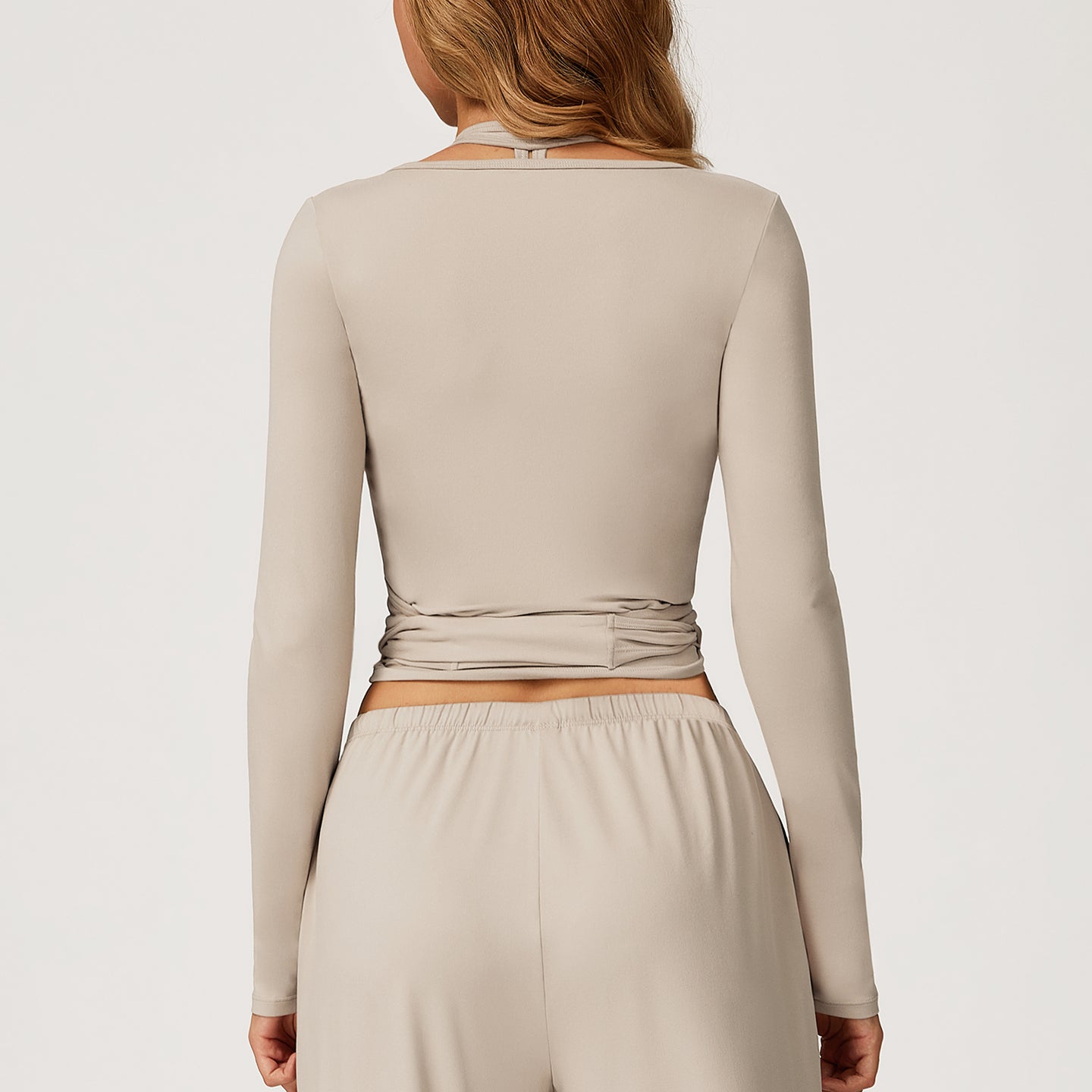 Long-Sleeve Wrap Top