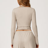 Long-Sleeve Wrap Top