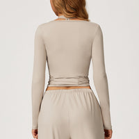 Long-Sleeve Wrap Top