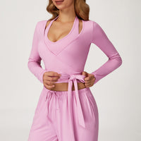 Long-Sleeve Wrap Top