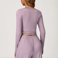 Long-Sleeve Wrap Top