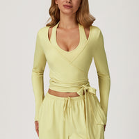 Long-Sleeve Wrap Top