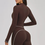 Contrast Stitch Full-Zip Cropped Active Jacket