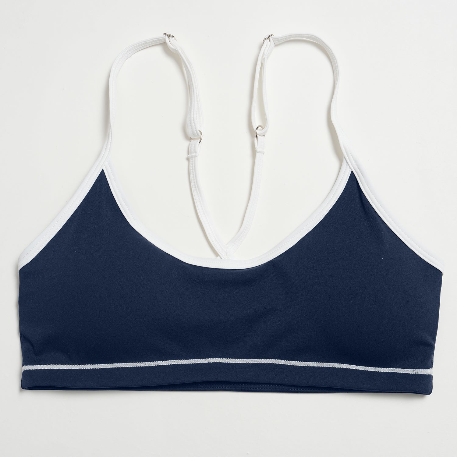 Contrast Stitch Cross-Back Sports Bra