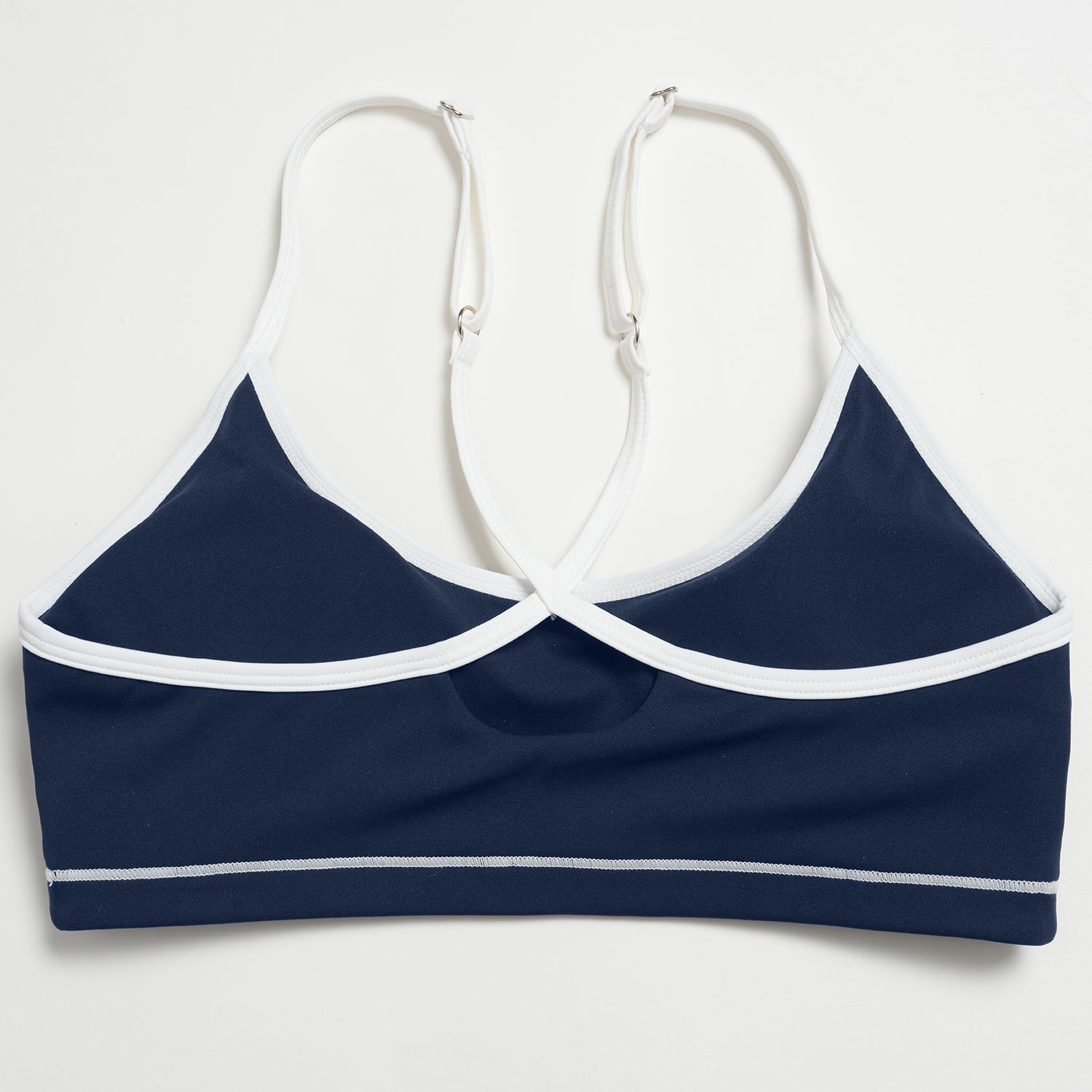 Contrast Stitch Cross-Back Sports Bra