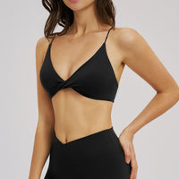 Deep V Front-Twist Fitness Bra