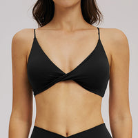 Deep V Front-Twist Fitness Bra