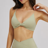 Deep V Front-Twist Fitness Bra