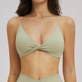 Deep V Front-Twist Fitness Bra