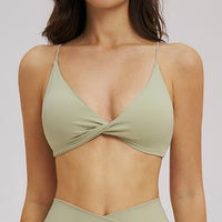 Deep V Front-Twist Fitness Bra