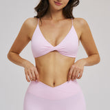 Deep V Front-Twist Fitness Bra