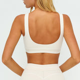 Contrast-Stitch U-Back Sports Bra
