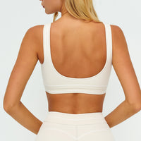 Contrast-Stitch U-Back Sports Bra