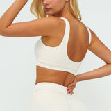Contrast-Stitch U-Back Sports Bra