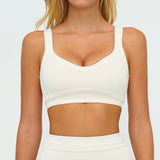 Contrast-Stitch U-Back Sports Bra