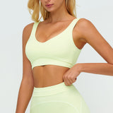 Contrast-Stitch U-Back Sports Bra