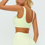 Contrast-Stitch U-Back Sports Bra