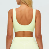 Contrast-Stitch U-Back Sports Bra