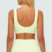Contrast-Stitch U-Back Sports Bra