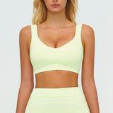 Contrast-Stitch U-Back Sports Bra