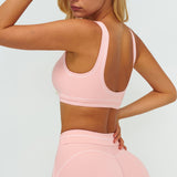 Contrast-Stitch U-Back Sports Bra