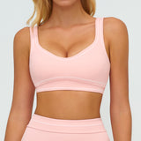 Contrast-Stitch U-Back Sports Bra