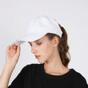 Cotton Half-Open Ponytail Sports Cap