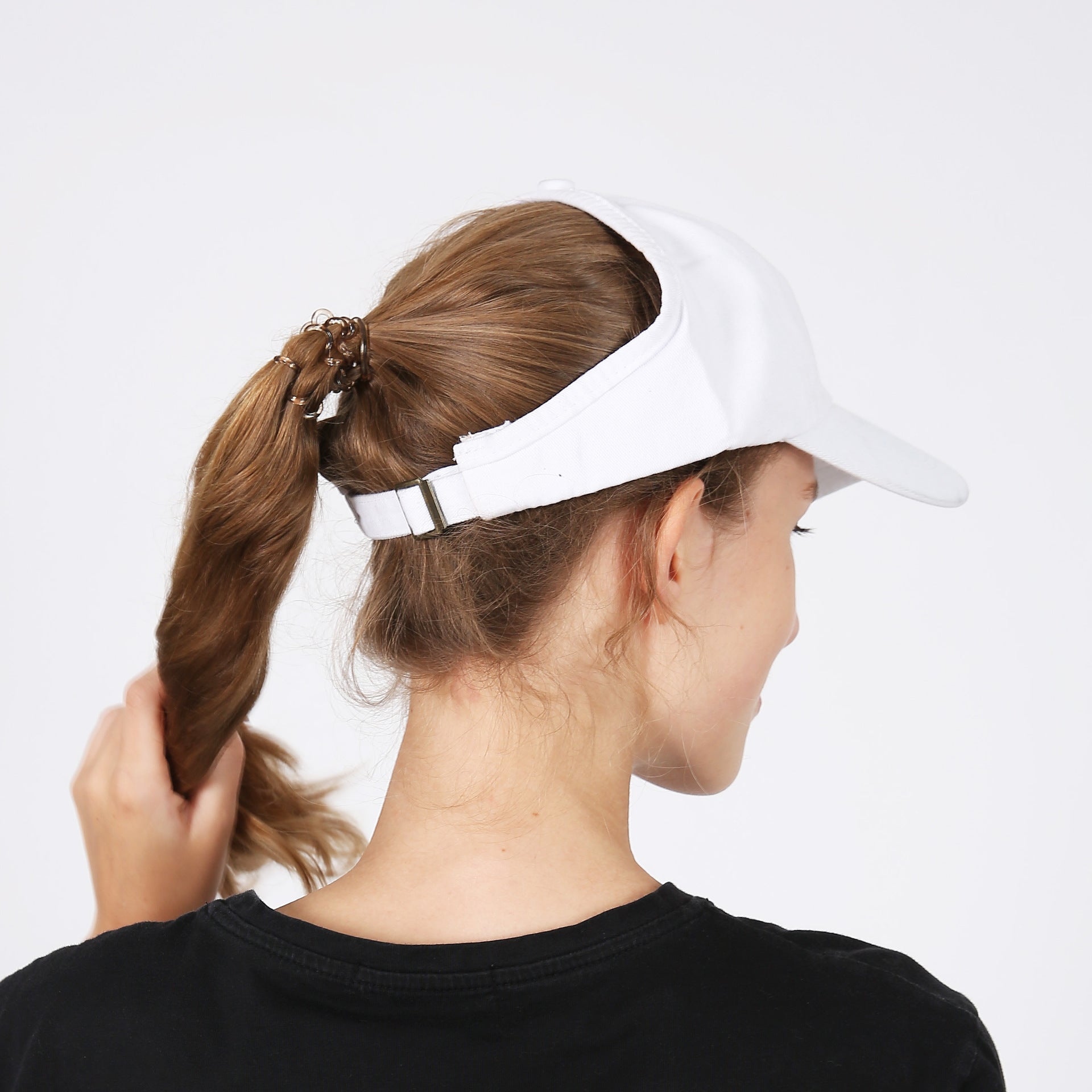 Cotton Half-Open Ponytail Sports Cap