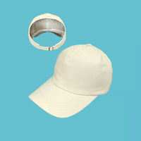 Cotton Half-Open Ponytail Sports Cap