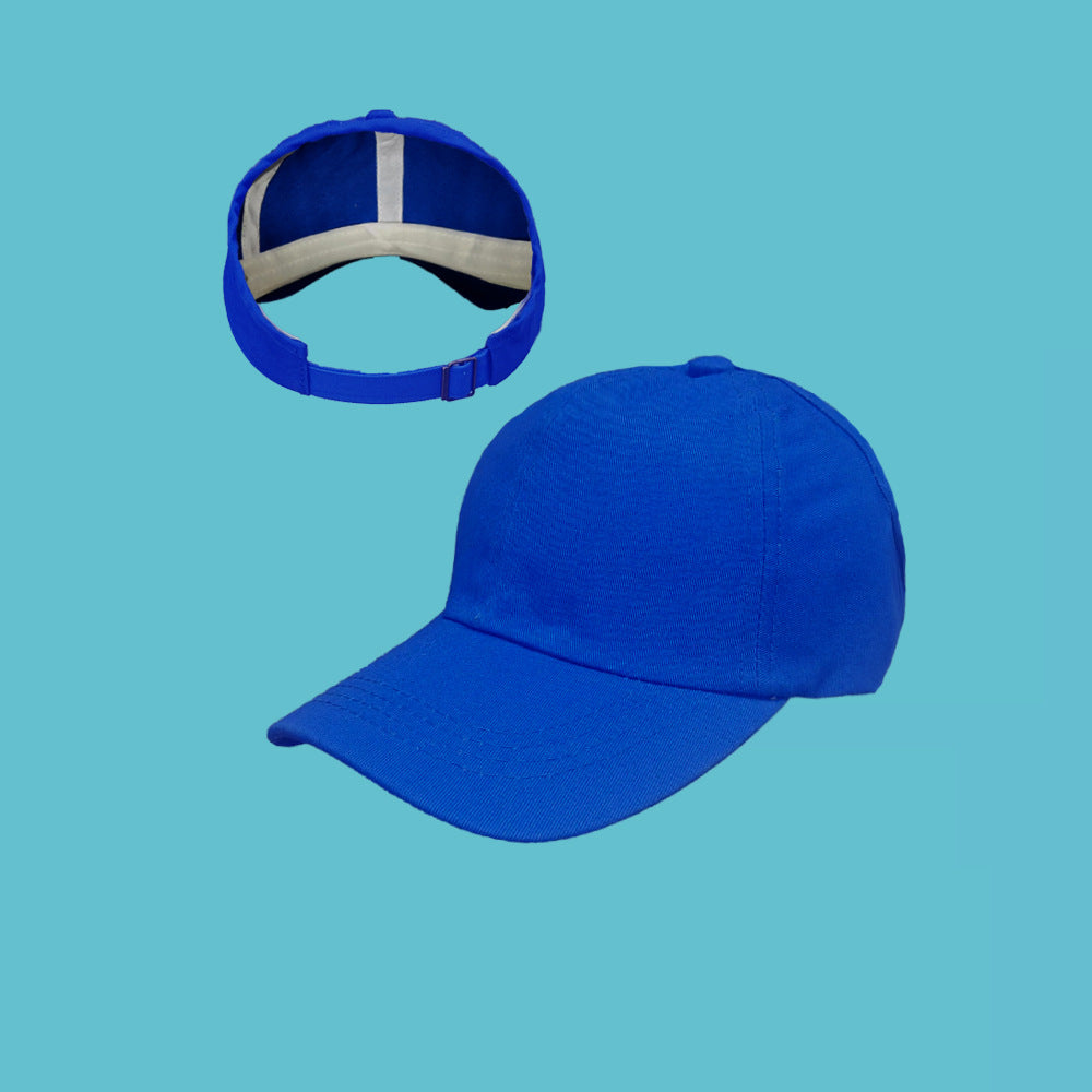Cotton Half-Open Ponytail Sports Cap