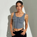 Cargo Style Cropped Sports Tank Top