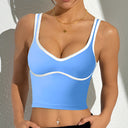 Color-Block Trim Sports Tank Top with Built-in Bra