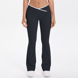 Colorblock V-Waist Cross Sports Flare Leggings