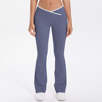 Colorblock V-Waist Cross Sports Flare Leggings