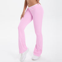 Colorblock V-Waist Cross Sports Flare Leggings