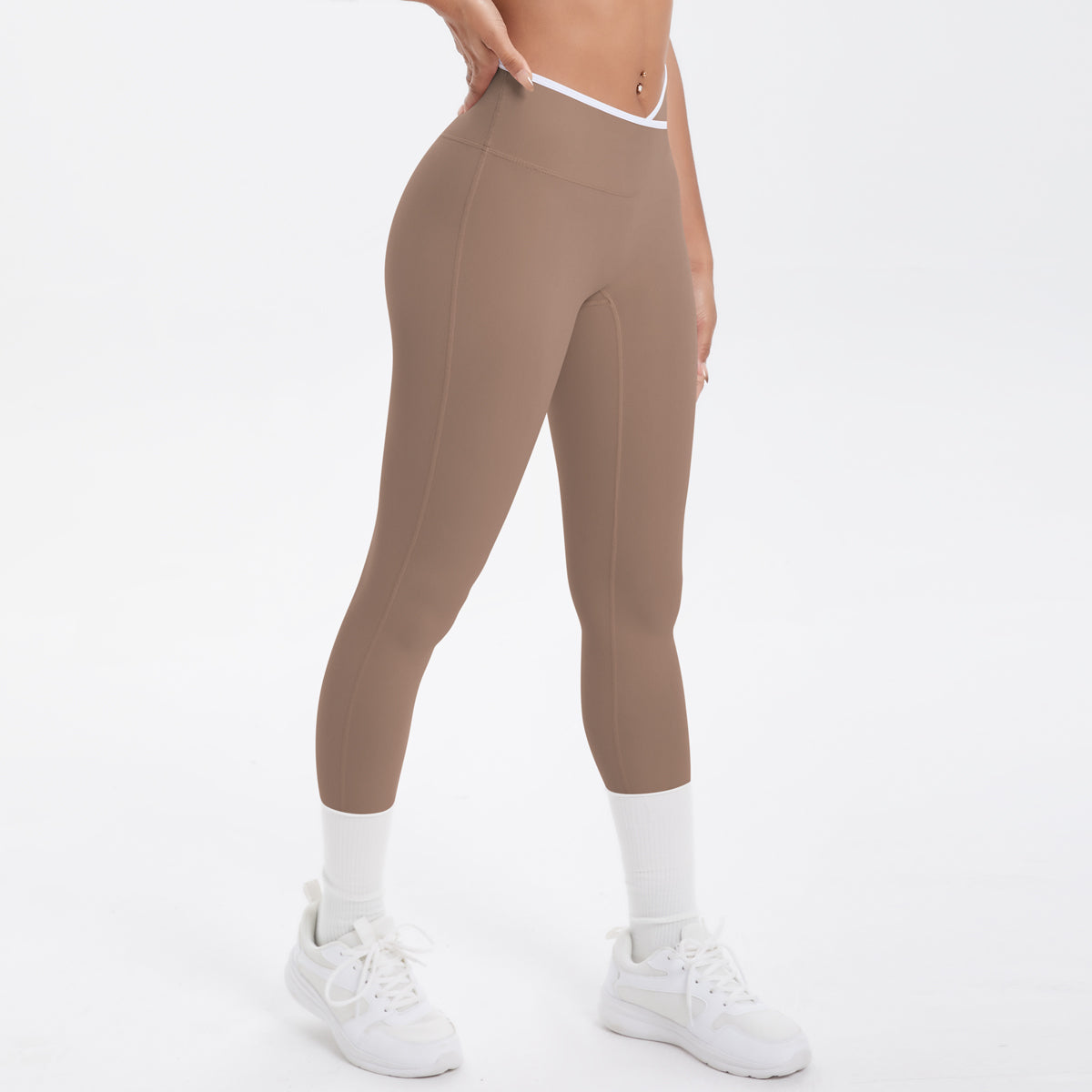 Colorblock V-Waist Cross Sports Leggings