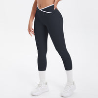 Colorblock V-Waist Cross Sports Leggings