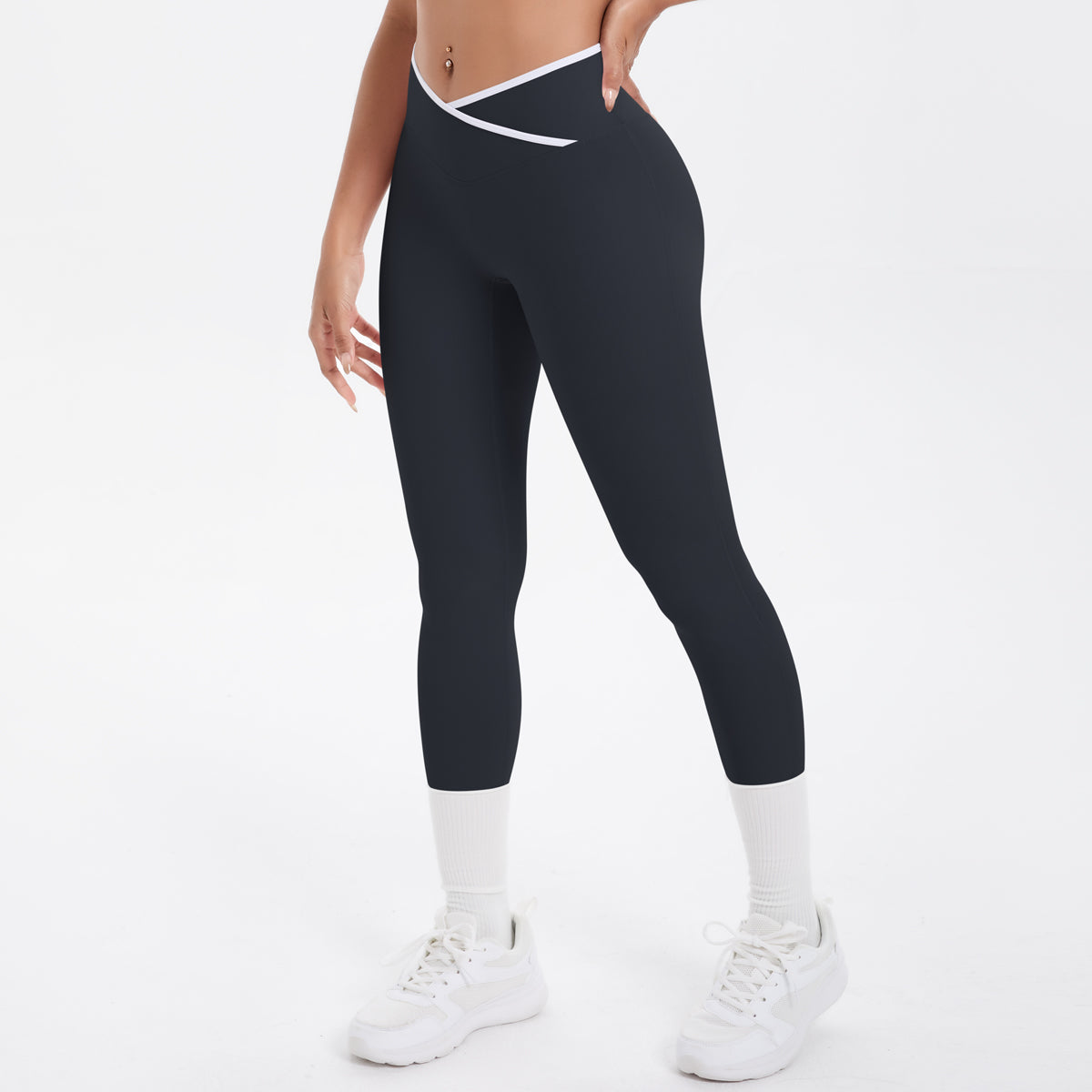 Colorblock V-Waist Cross Sports Leggings