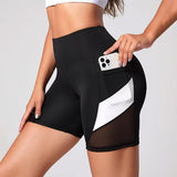Contrast Mesh Panel Shorts