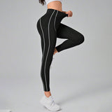 Contrast Stitching High-Waisted Workout Leggings