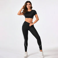 Contrast Stitching High-Waisted Workout Leggings