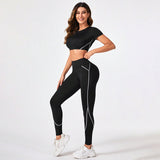 Contrast Stitching High-Waisted Workout Leggings